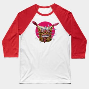 Jaguar mexican folk art warrior mask boho chic latin american culture Zitlala Guerrero Baseball T-Shirt